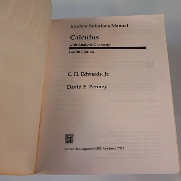 Calculus And Analytic Geometry Student Solution Manual 4th Ed 1994 PB - Picture 4 of 10
